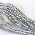 7mm Dyed Grey Color off Round Natural Freshwater Pearl Loose Beads Strand